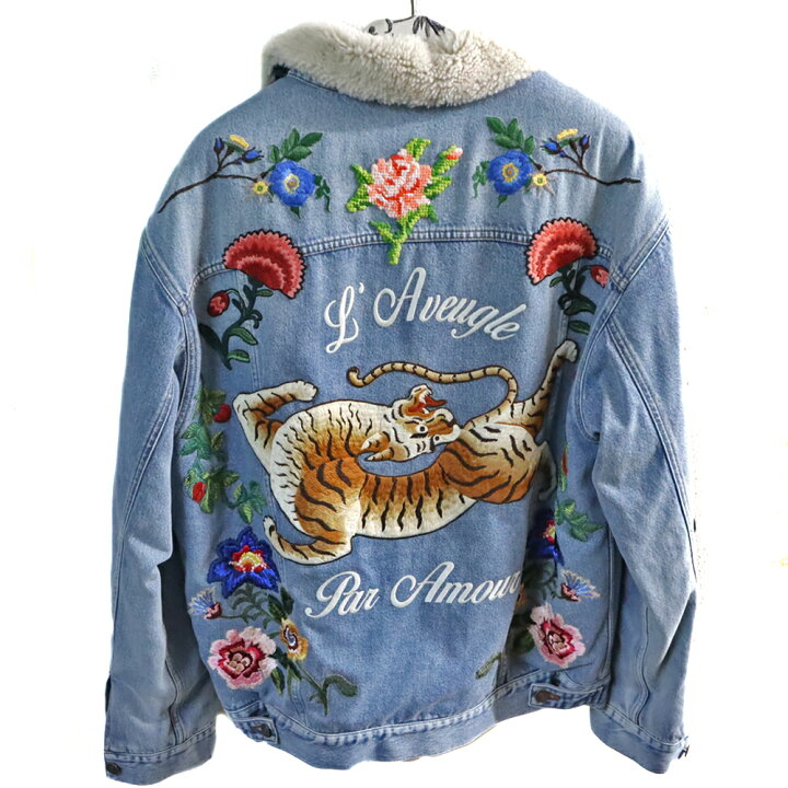 楽天市場】GUCCI【グッチ】エンブロイダリーデニムジャケット 中ボア  