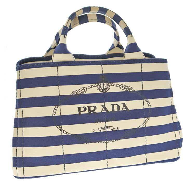 楽天市場】PRADA【プラダ】B2642B カナパ トート ボーダー キャンバス 