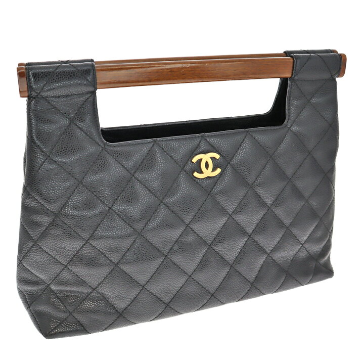 楽天市場】CHANEL【シャネル】ウッドハンドル ハンドバッグ キャビア 