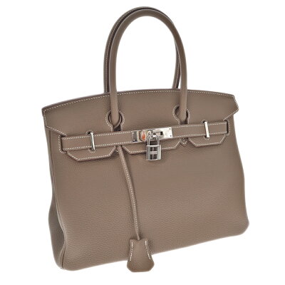 HERMES【エルメス】バーキン30ハンドバッグヴォートゴエトゥープグレージュ系Z刻印（2021年）本革レザー高級ラグジュアリーシルバー金具レディースユニセックス【中古】USED-8質屋かんてい局春日井店k22-3377