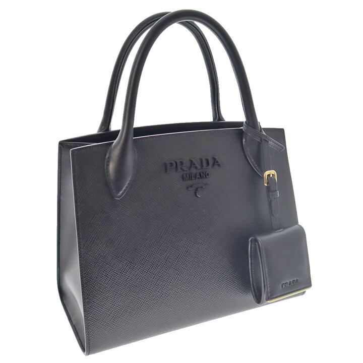 楽天市場】PRADA【プラダ】1BA156 モノクローム2WAYバッグ  