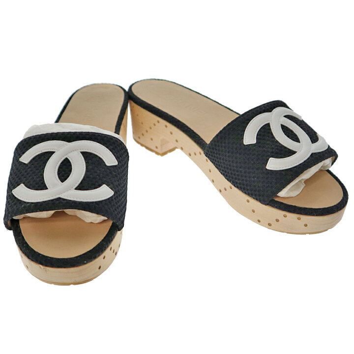 楽天市場】CHANEL【シャネル】G27145 ウッドサンダル オープントゥ  
