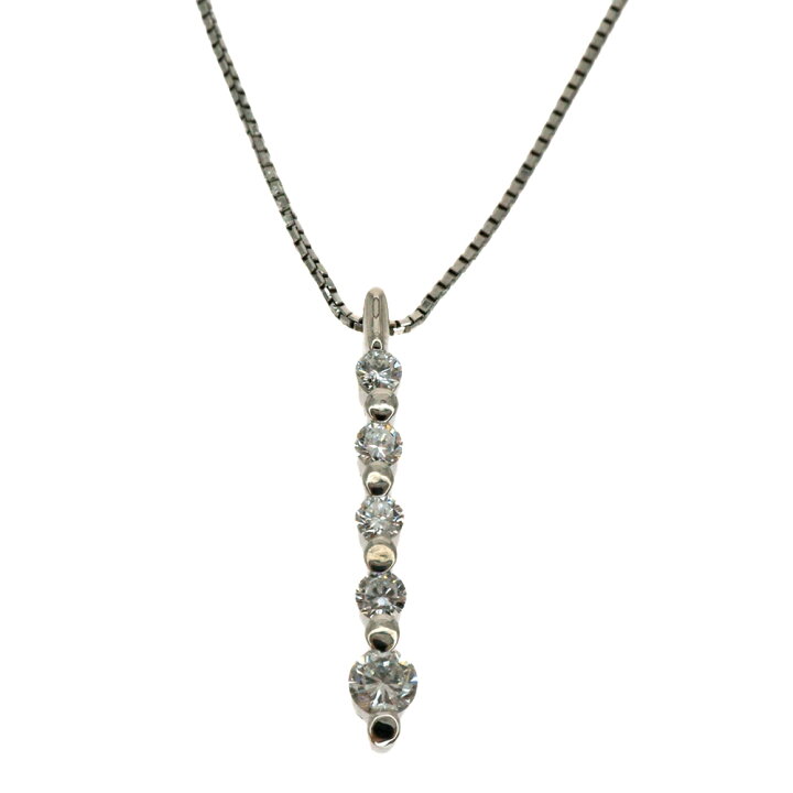 楽天市場】プラチナ Pt850/900 ダイヤ付きネックレス 0.30ct【中古  