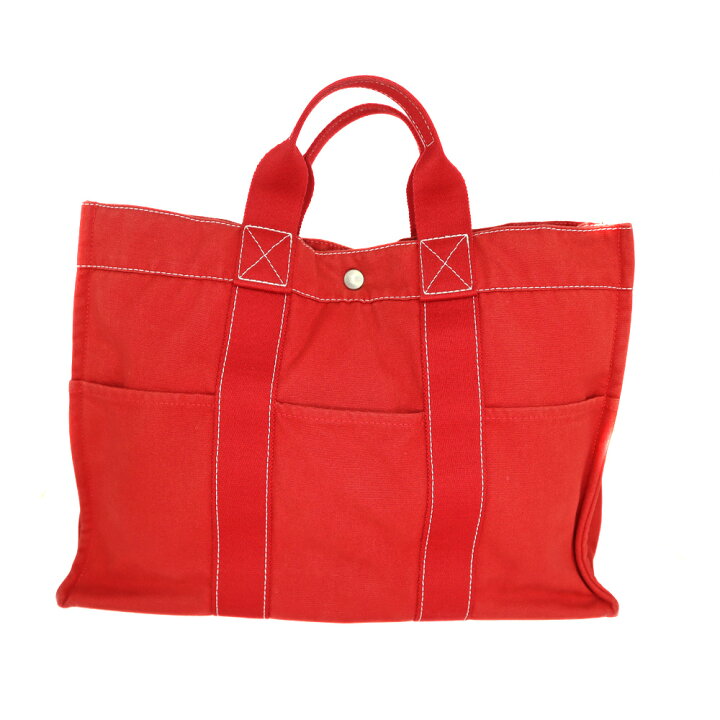 楽天市場】HERMES【エルメス】 ドーヴィルトートMM レッド系 ホワイト  