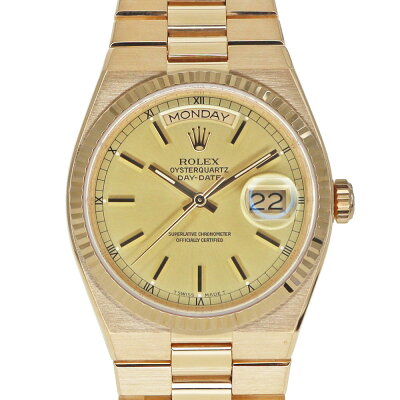ロレックスRolex19018オイスターデイデイトクォーツ腕時計1985年製造メンズシャンパンゴールド【中古】