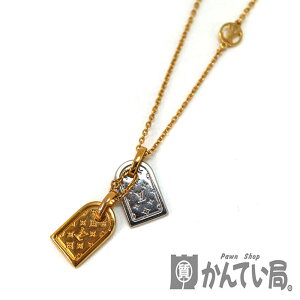 LOUIS VUITTON【ルイ・ヴィトン】 M63141 ネックレス・ナノグラム ネックレス ゴールド シルバー モノグラム レディース 約46cm ブランドアクセサリー【中古】USED-7 質屋 かんてい局北名古屋店 n20-3242