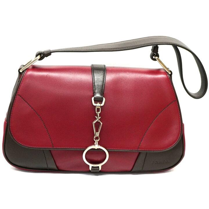 楽天市場】PRADA【プラダ】B11083 ワンショルダーバッグ 赤 ボルドー  
