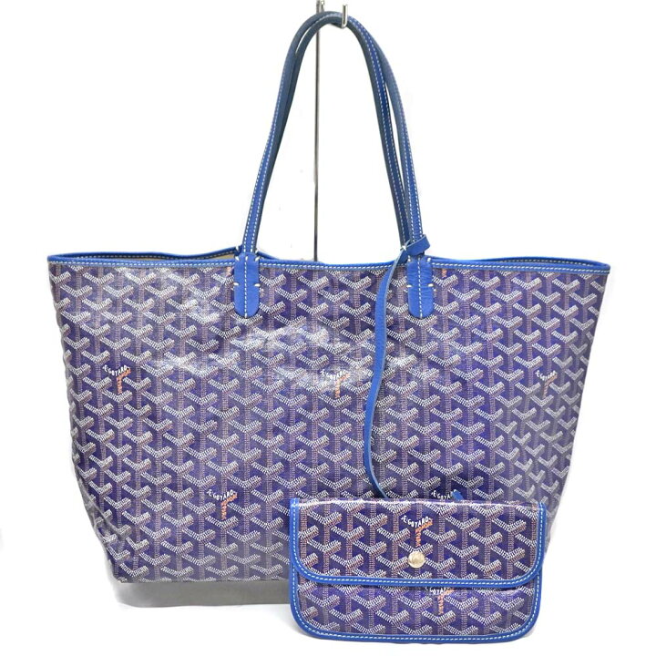 楽天市場】ゴヤール Goyard サンルイPM トートバッグ ブルー【中古  