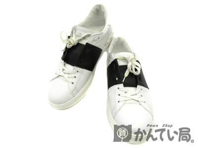 VALENTINO【ヴァレンティノ】ロートップスニーカーサイズ：401/2約25.5cm靴メンズ男性用ホワイト黒ブラック白【中古】USED-7質屋かんてい局細畑店h19-55