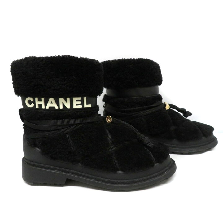 楽天市場】CHANEL【シャネル】 G35342 ムートン ボアブーツ 37 約24.0 
