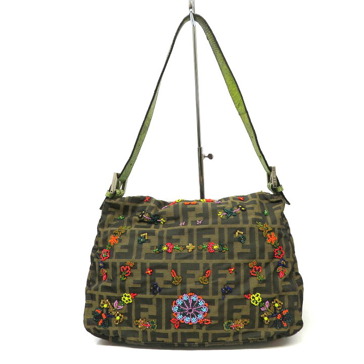 FENDI フェンディ マンマバゲット ズッカ柄 ビーズ ハンドバッグ 保存 
