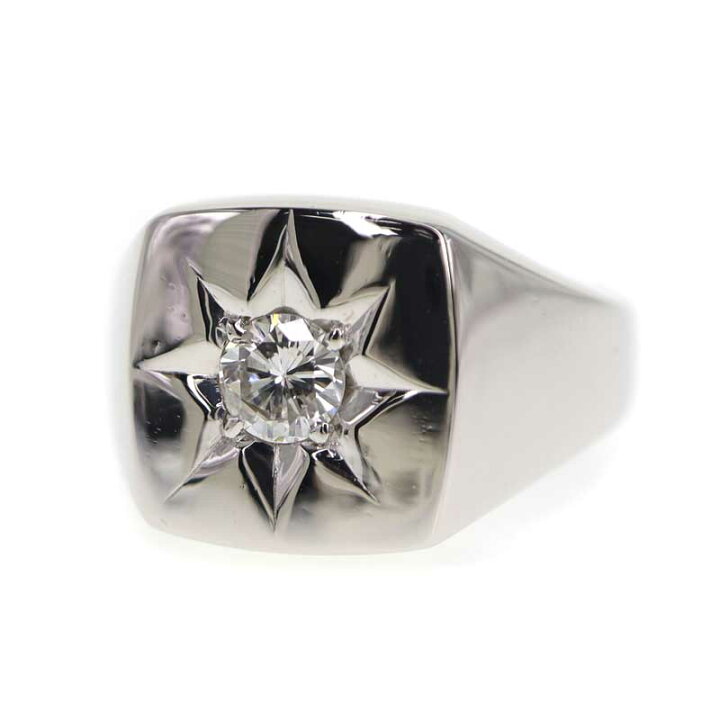 楽天市場】プラチナ900 Pt900 ダイヤモンド0.46ct 印台 リング【中古 