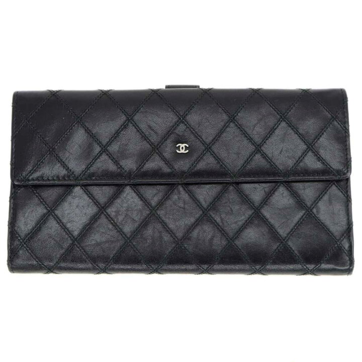 楽天市場】シャネル Chanel 二つ折り長財布 ビコローレ ブラック【中古  