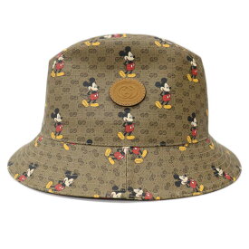 グッチ Gucci 602978 ミニGGスプリームハット ディズニー コラボハット ブラウン【中古】