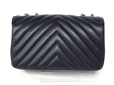 CHANEL【シャネル】A91586Vステッチチェーンショルダーバッグブラック黒レザー本革肩掛けシルバー金具レディース美品【中古】USED-S質屋かんてい局小牧店c18-1467