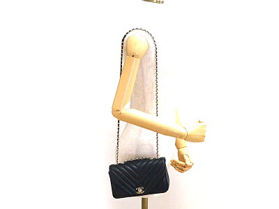 CHANEL【シャネル】A91586Vステッチチェーンショルダーバッグブラック黒レザー本革肩掛けシルバー金具レディース美品【中古】USED-S質屋かんてい局小牧店c18-1467