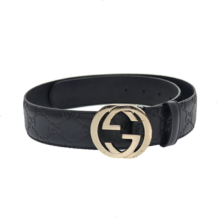 楽天市場】グッチ Gucci 370543 GGレザーベルト ブラック【中古 