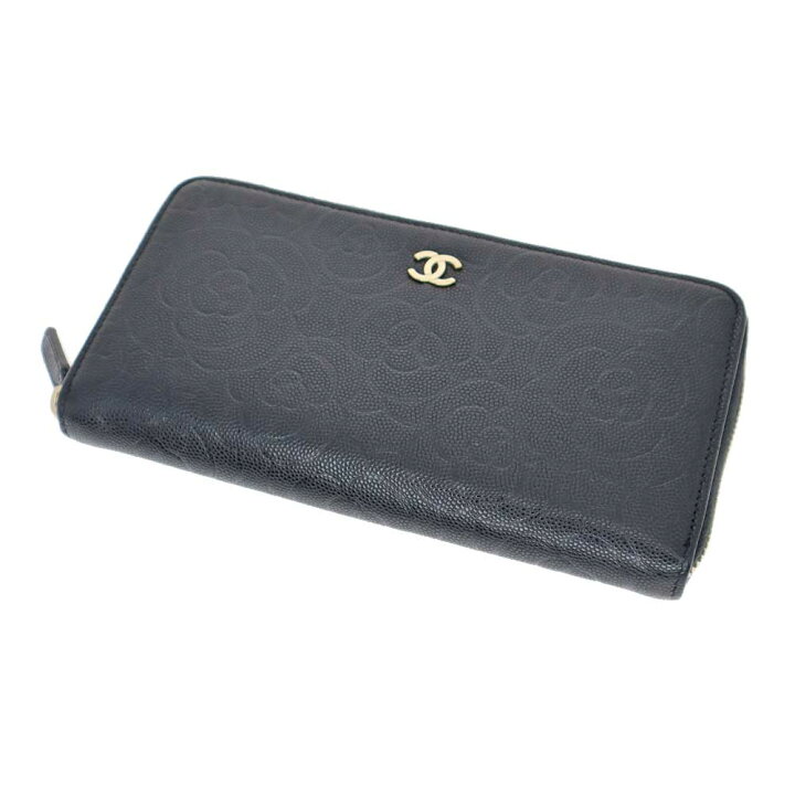 楽天市場】シャネル Chanel ラウンドファスナー長財布 ブラック  