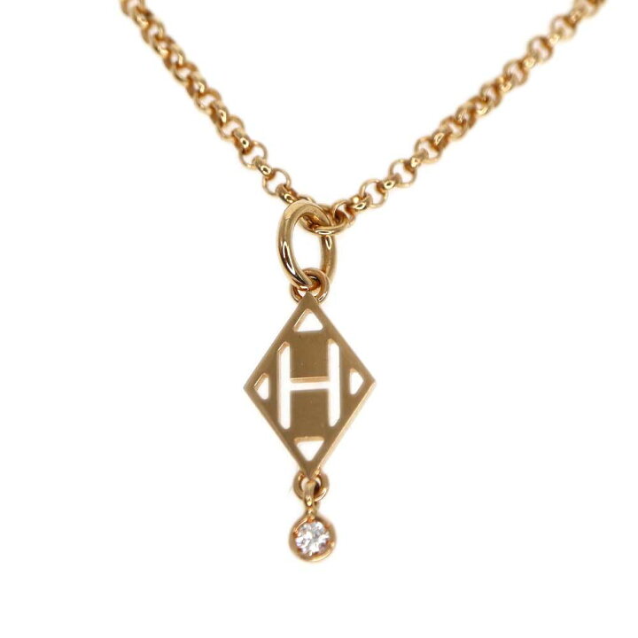 楽天市場】エルメス Hermes 1Pダイヤ ガンバードネックレス K18PG 18金 