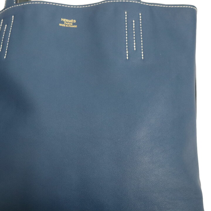 楽天市場】エルメス Hermes ドゥブルセンス28 グリーン ブルー トート 