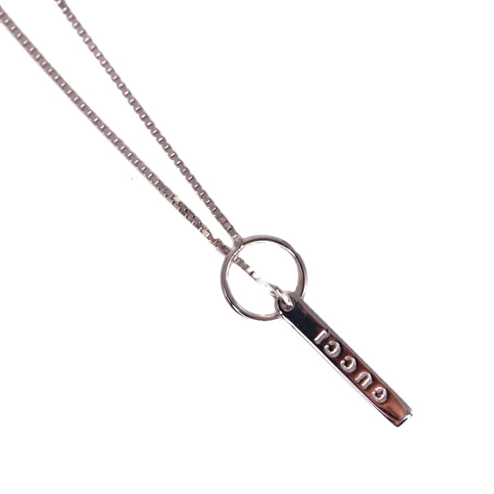 楽天市場】グッチ Gucci ラリアットネックレス K18WG ホワイトゴールド  