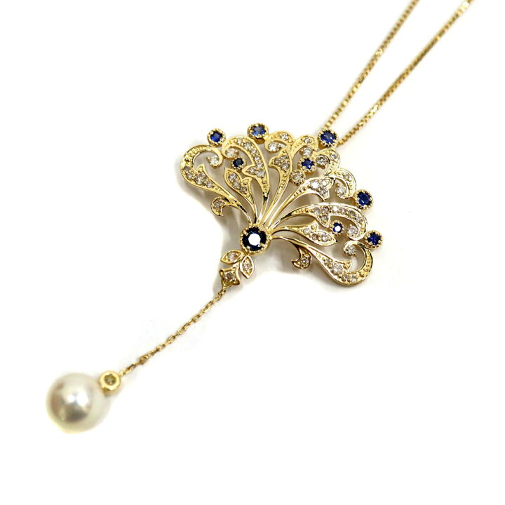 楽天市場】18金 K18 D0.40ct S0.30ct パール ネックレス アクセサリー  