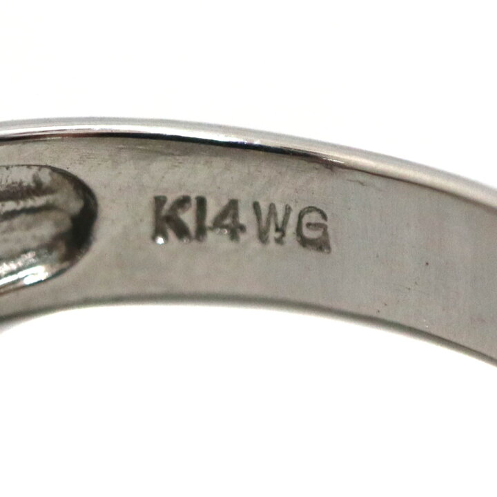 楽天市場】K14WG 14金ホワイトゴールド ダイヤモンド リング 指輪 