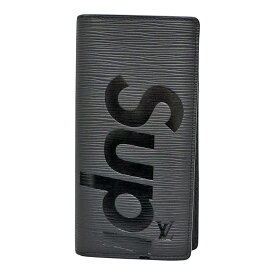 ルイヴィトン Louis vuitton M67721 ポルトフォイユ・ブラザ 二つ折り長財布 シュプリームコラボ メンズ レザー ブラック【中古】