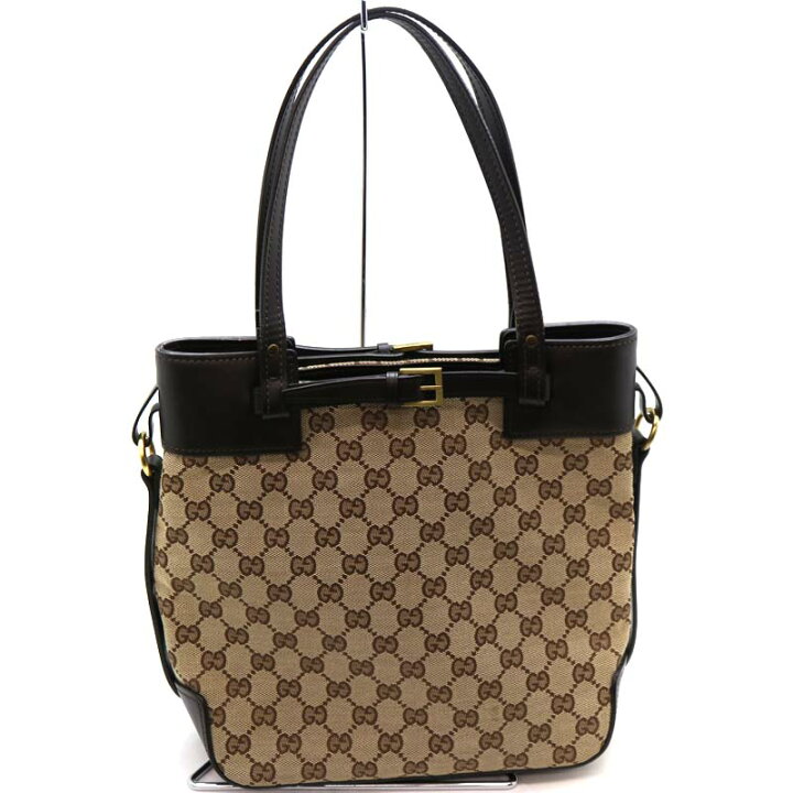 楽天市場】GUCCI 【グッチ】107757 トートバッグ キャンバス レザー  
