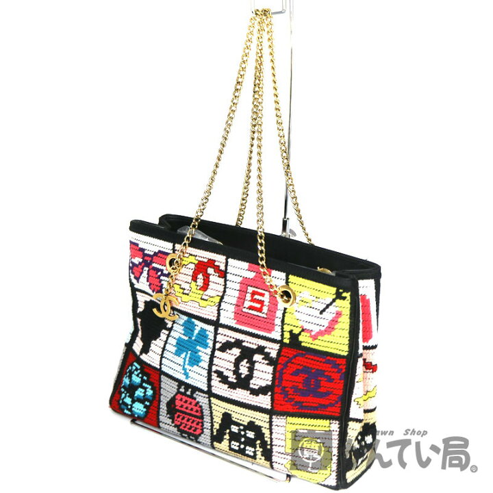 楽天市場】CHANEL【シャネル】ニットチェーンショルダーバッグ レザー 