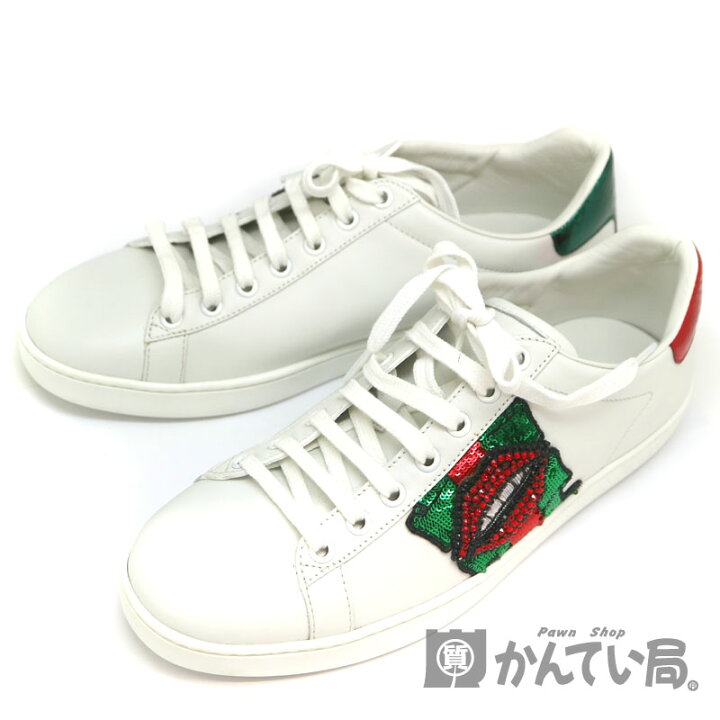 楽天市場】GUCCI【グッチ】431919 ワッペンスニーカー サイズ38 2/1 約  