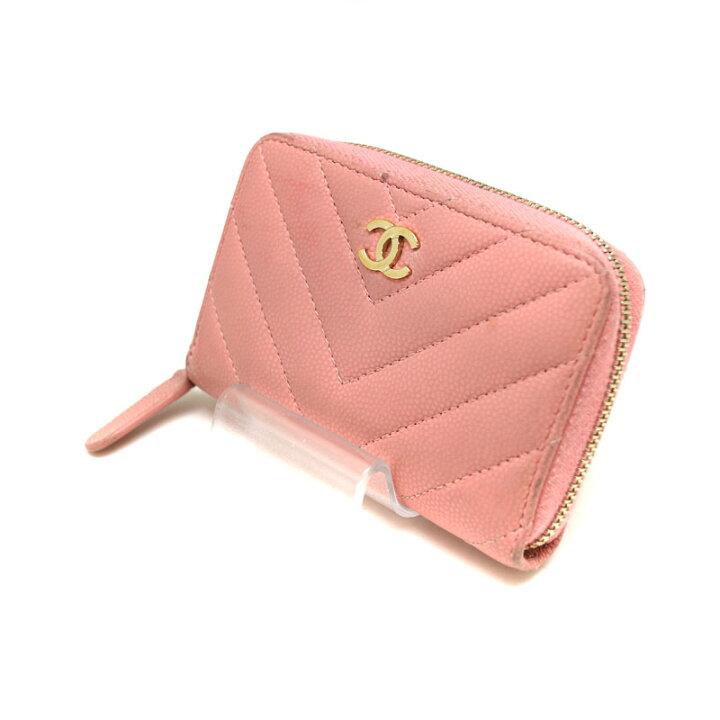楽天市場】CHANEL【シャネル】Vステッチコインケース レザー ピンク系  