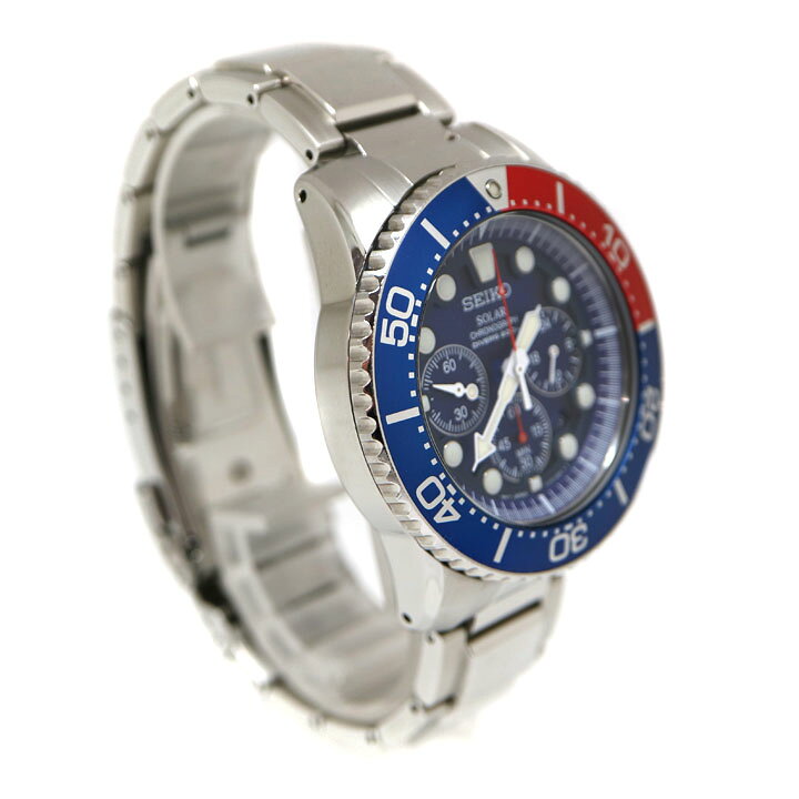 楽天市場】SEIKO【セイコー】 V175-0AD0 ソーラー腕時計 ネイビー文字 