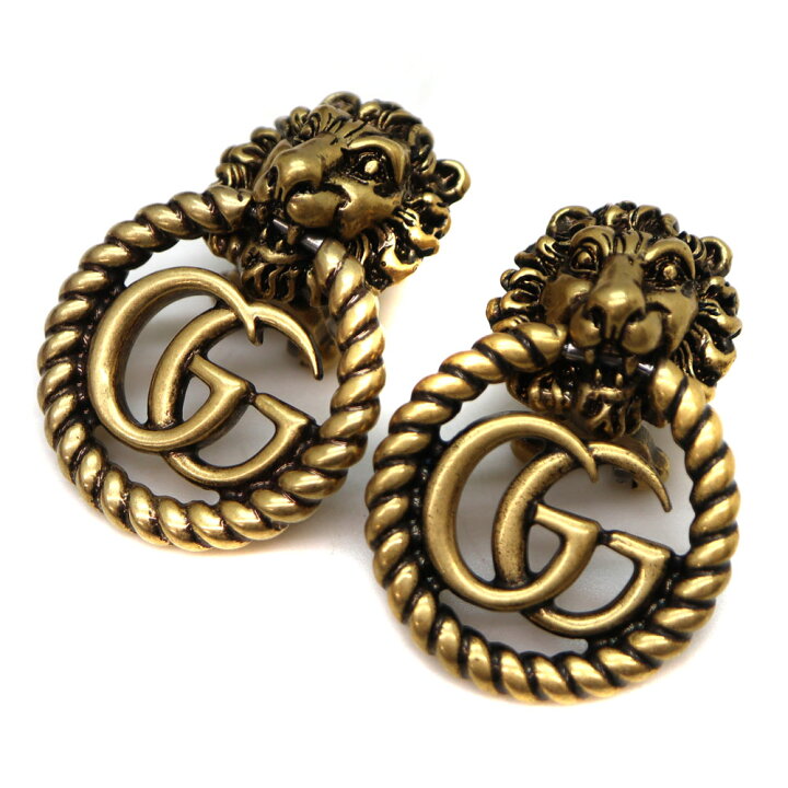 楽天市場】GUCCI【グッチ】 ダブルG付ライオンヘッドイヤリング 