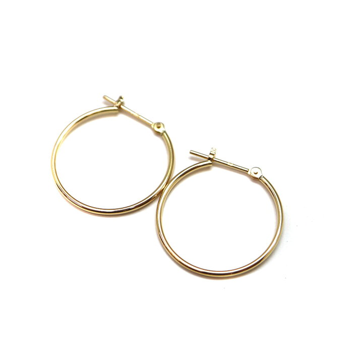 楽天市場】K18【18金】 フープピアス 金 ゴールド 0.8g ジュエリー 