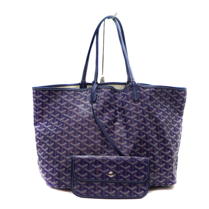 中古】GOYARD ゴヤール サンルイ ハンドバッグ トートバッグ ネイビー 