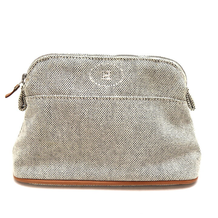 楽天市場】エルメス Hermes ボリードポーチ20 コットン100％/綿 グレー 