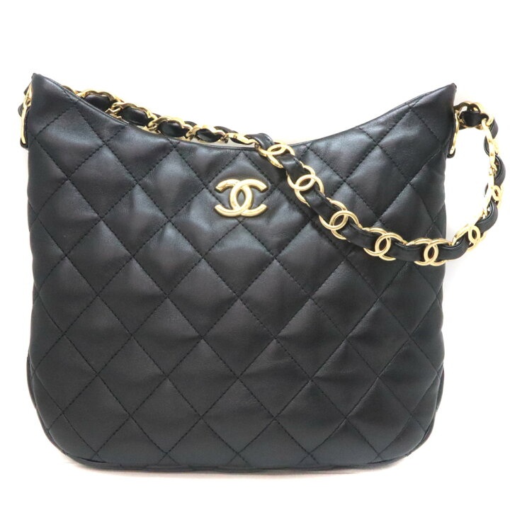 楽天市場】シャネル Chanel ホーボーバッグ ブラック レザー 鞄【中古  