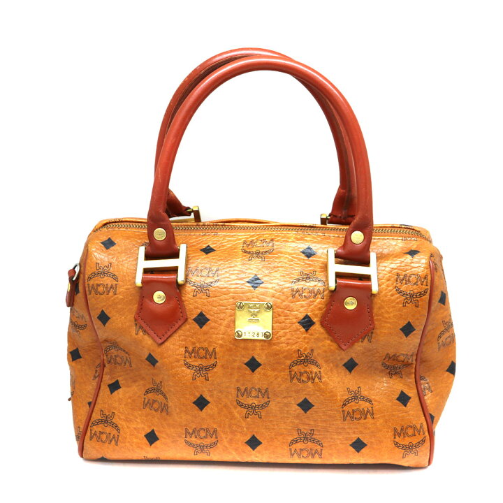 楽天市場】エムシーエム MCM ミニボストンバッグ レザー ブラウン 