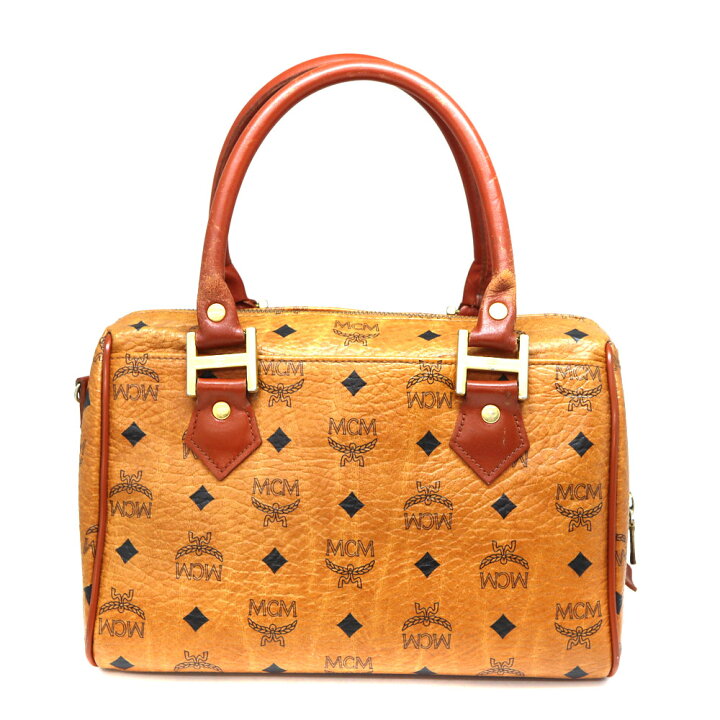 楽天市場】エムシーエム MCM ミニボストンバッグ レザー ブラウン 