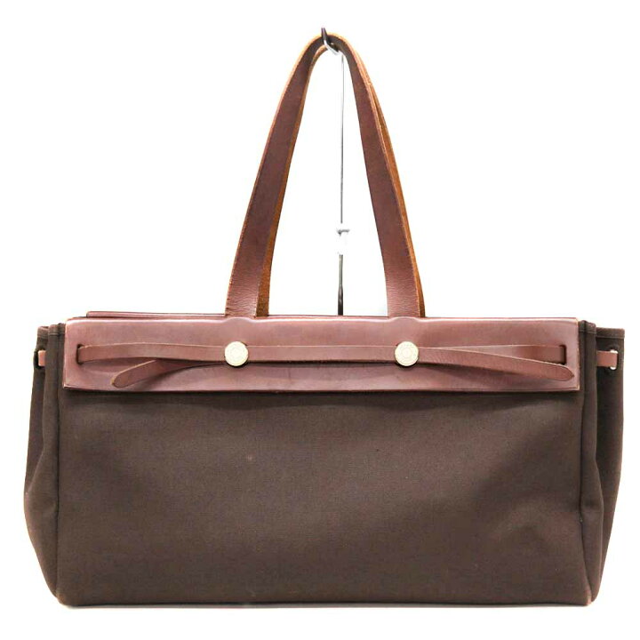 楽天市場】エルメス Hermes エールバッグ カバスMM キャンバス レザー  