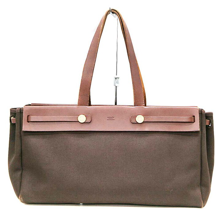 楽天市場】エルメス Hermes エールバッグ カバスMM キャンバス レザー 