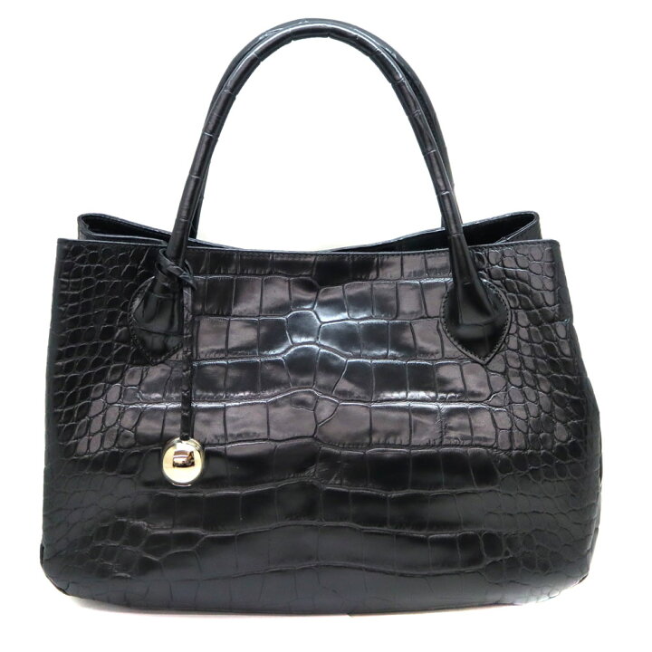 楽天市場】フルラ Furla 型押しトートバッグ ブラック レザー【中古 