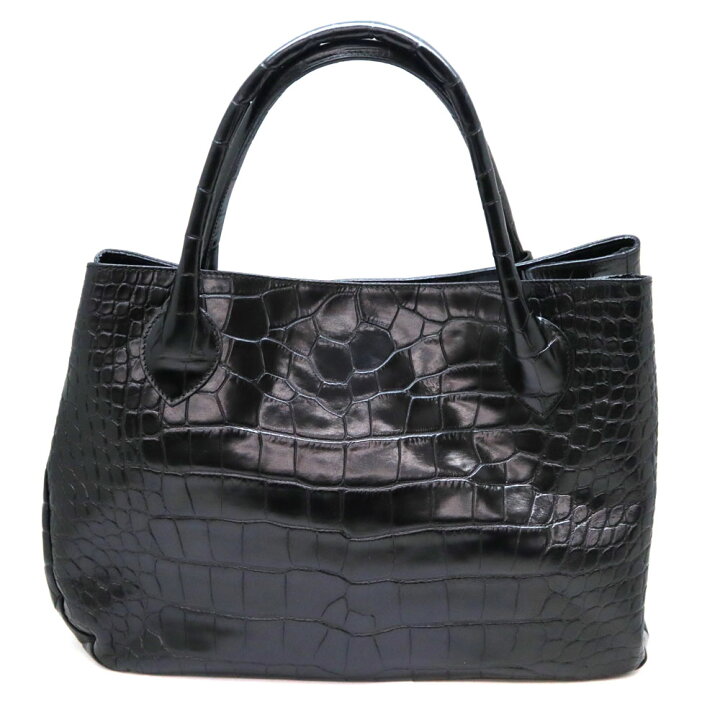 楽天市場】フルラ Furla 型押しトートバッグ ブラック レザー【中古 