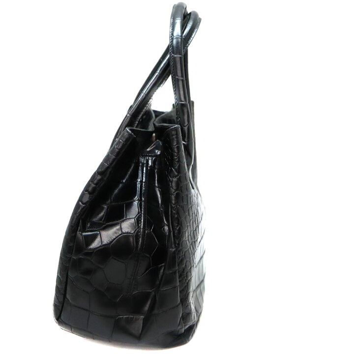 楽天市場】フルラ Furla 型押しトートバッグ ブラック レザー【中古 