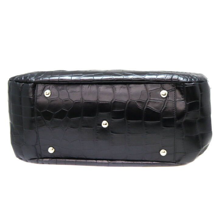 楽天市場】フルラ Furla 型押しトートバッグ ブラック レザー【中古 