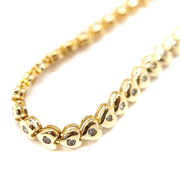 楽天市場】18金 K18 D1.00ct テニスハートブレスレット ダイヤモンド 
