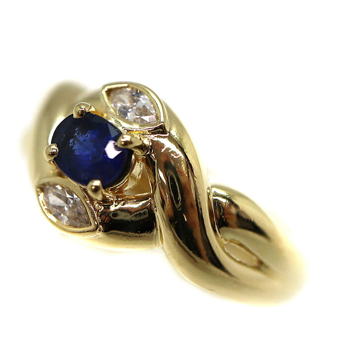 楽天市場】K18 18金 サファイア0.47ct ダイヤモンド0.14ct リング 指輪  