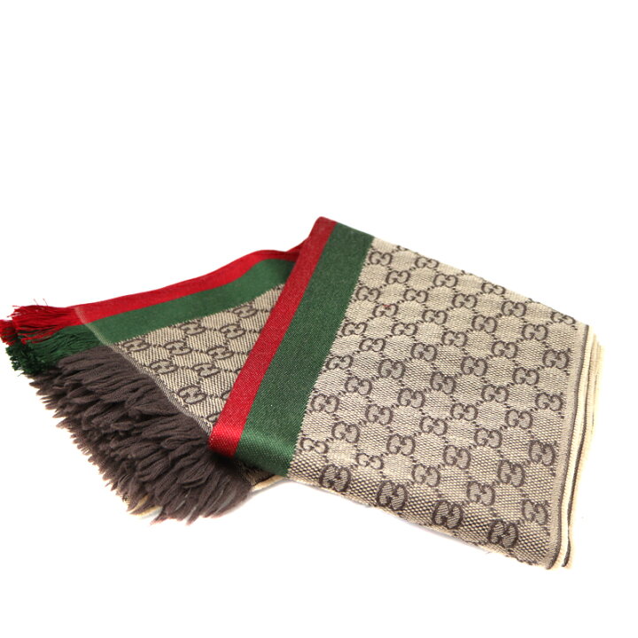 楽天市場】グッチ Gucci シェリーライン マフラー GG柄 シルク ウール  