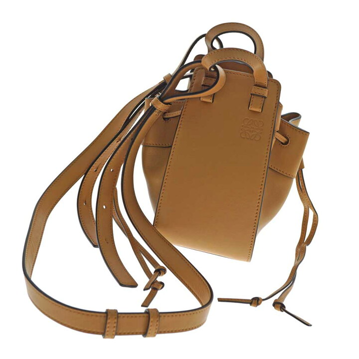 極美品LOEWE ロエベミニハンモックショルダーバッグロゴブラウン